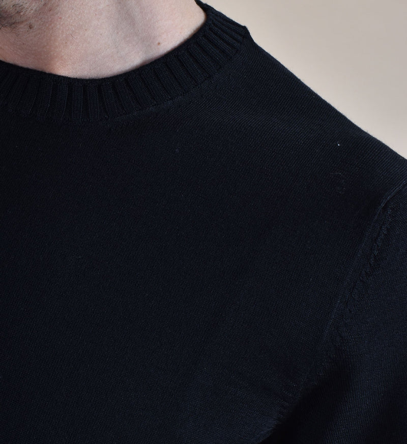 Maglia Gran Sasso girocollo Athleisure nero 