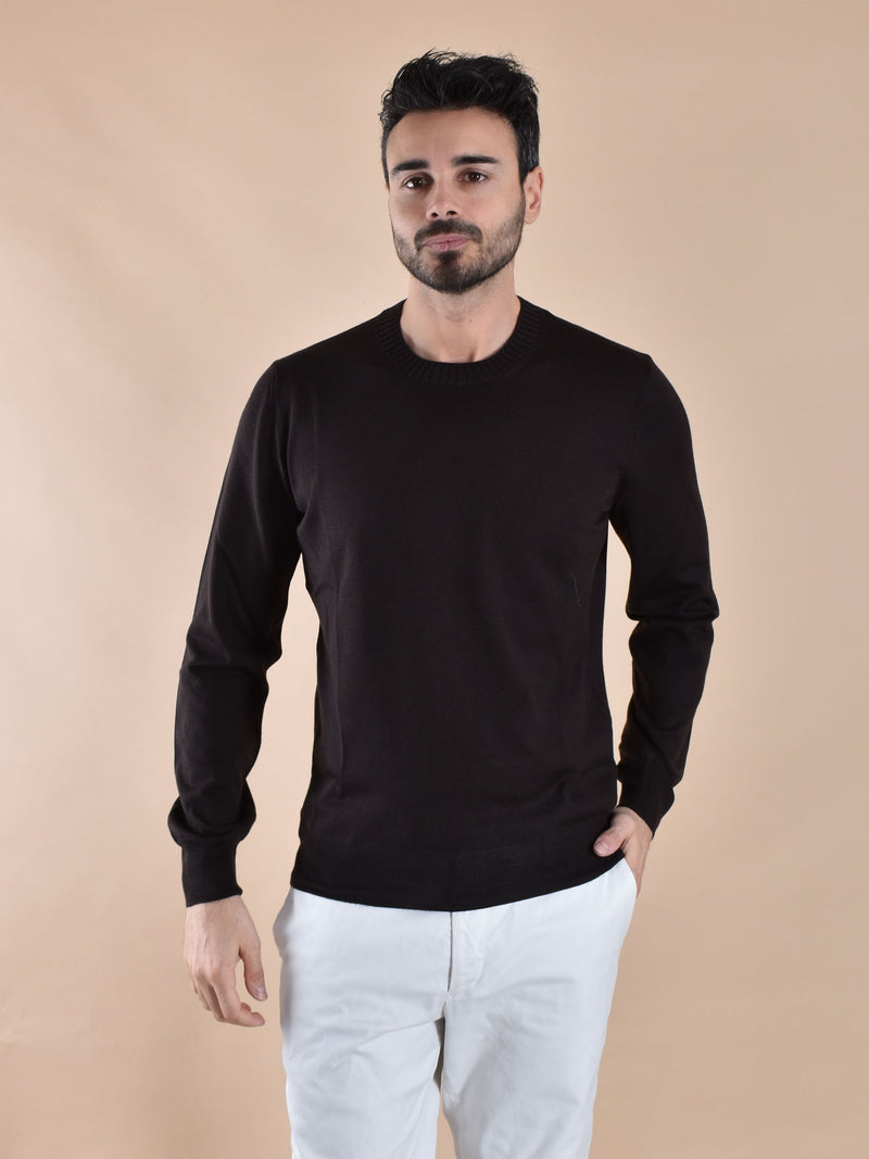 Maglia Gran Sasso girocollo Athleisure marrone 