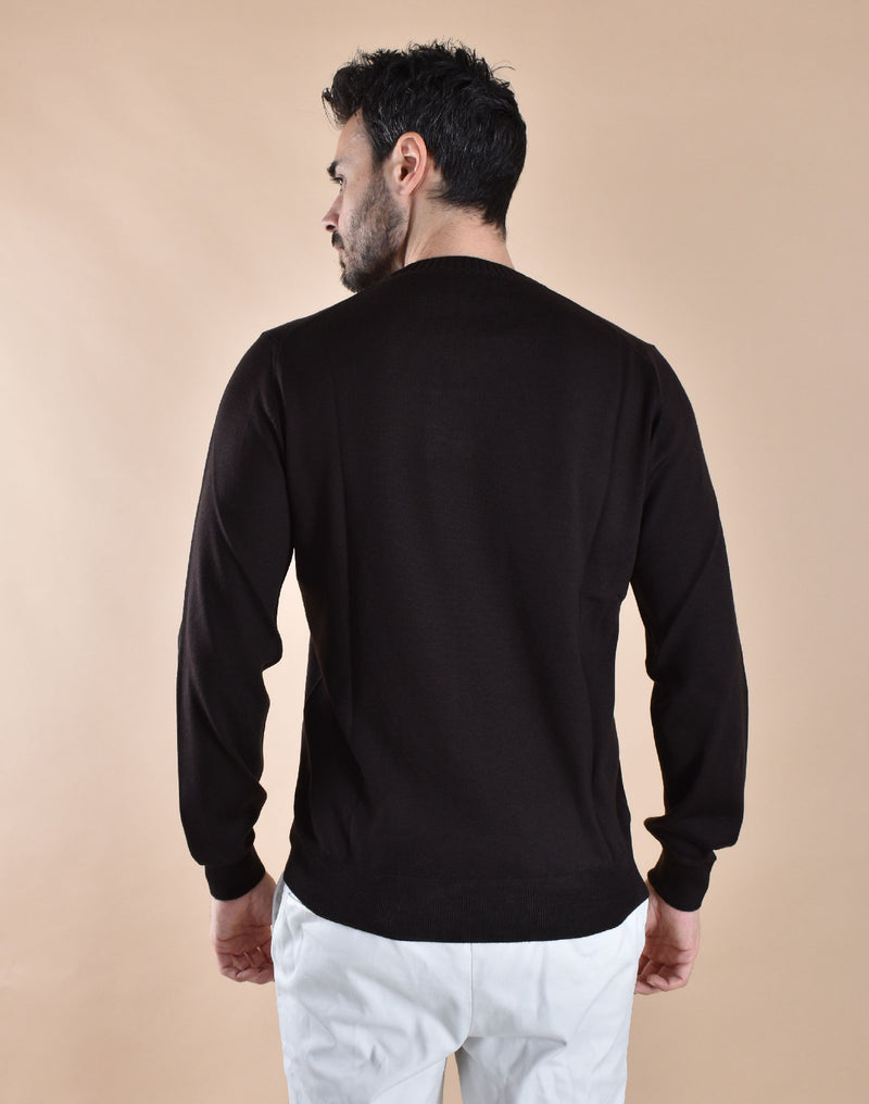 Maglia Gran Sasso girocollo Athleisure marrone 