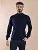Maglia Gran Sasso lupetto blu merinos extrafine