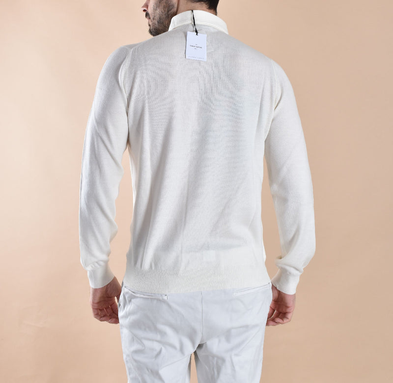 Polo Gran Sasso merinos extrafine bianco panna 