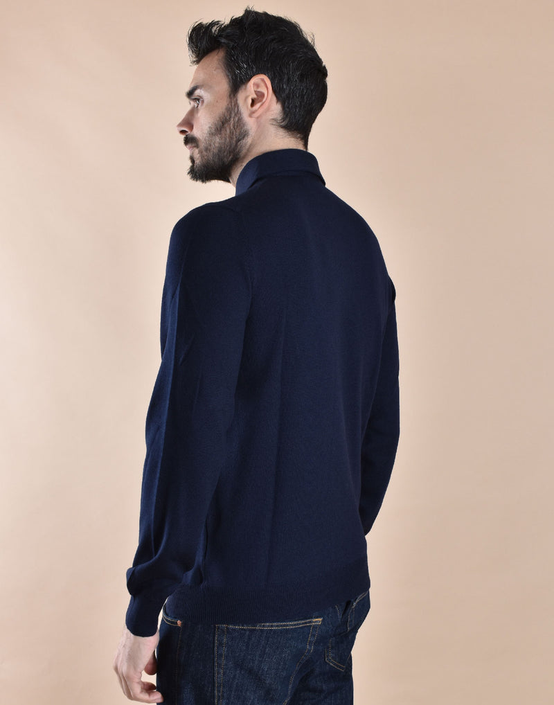 Polo Gran Sasso merinos extrafine blu 