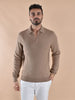 Polo Gran Sasso merinos extrafine scollo V bianco