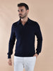 Polo Gran Sasso skipper merinos extrafine scollo V blu