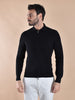 Polo Gran Sasso zip nera merinos extrafine