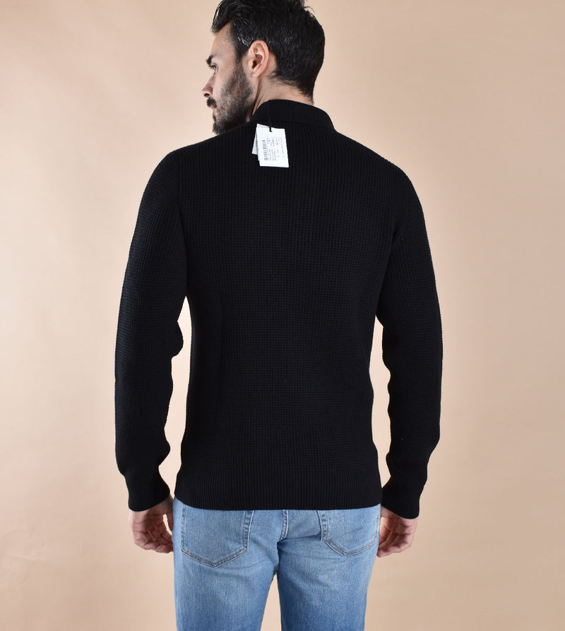 Polo Gran Sasso merinos extrafine nera 