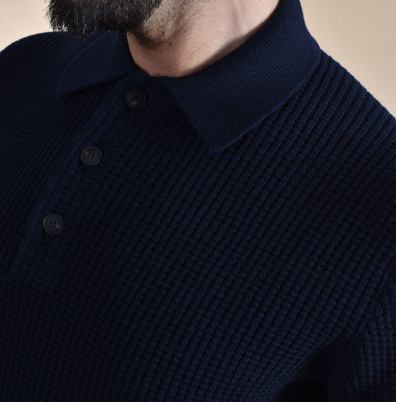 Polo Gran Sasso merinos extrafine blu 