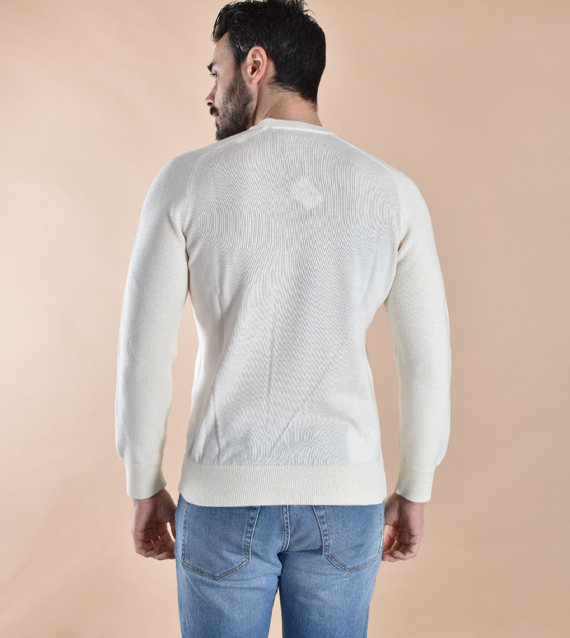Maglia Gran Sasso Rain wool girocollo bianco 