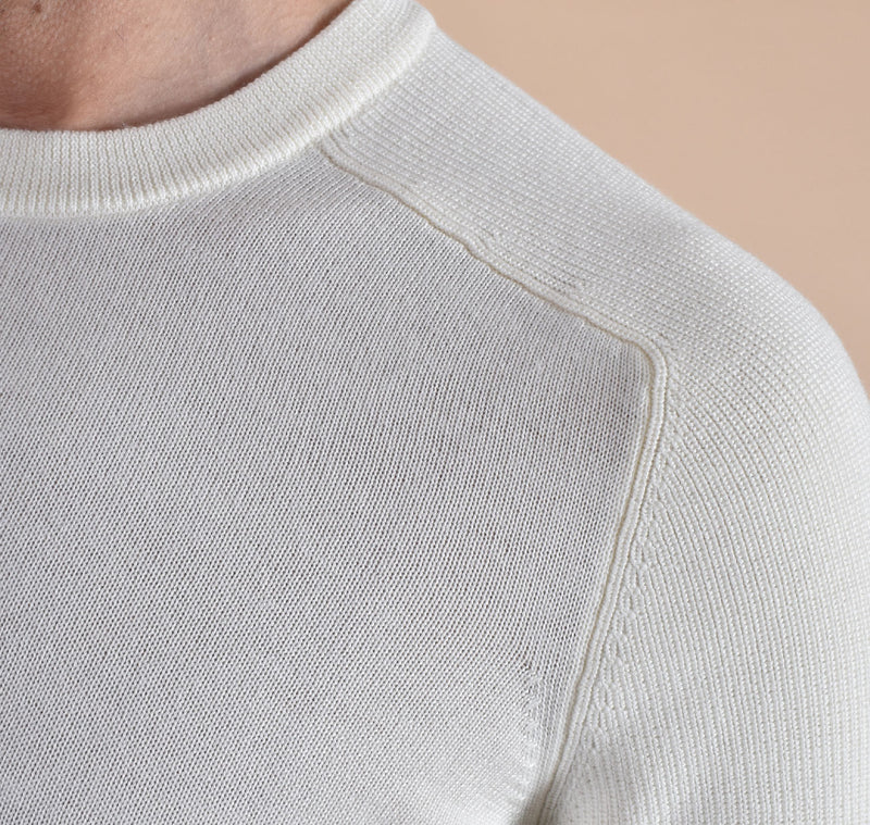 Maglia Gran Sasso Rain wool girocollo bianco 