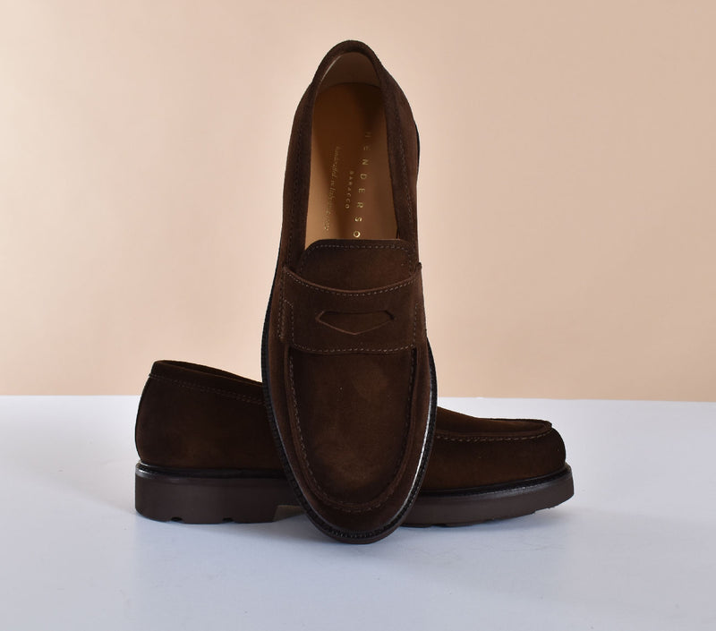 Scarpe Henderson mocassini suede marrone 