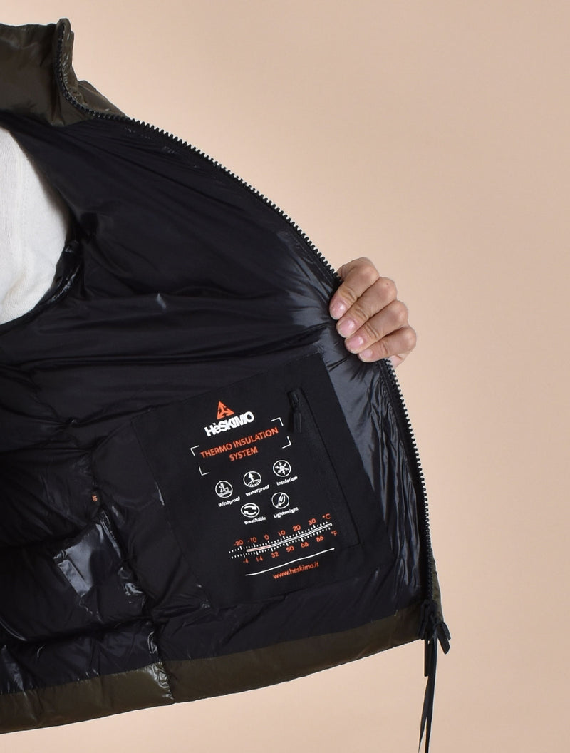 Giubbotto piumino Hèskimo verde militare Ultrapuf 