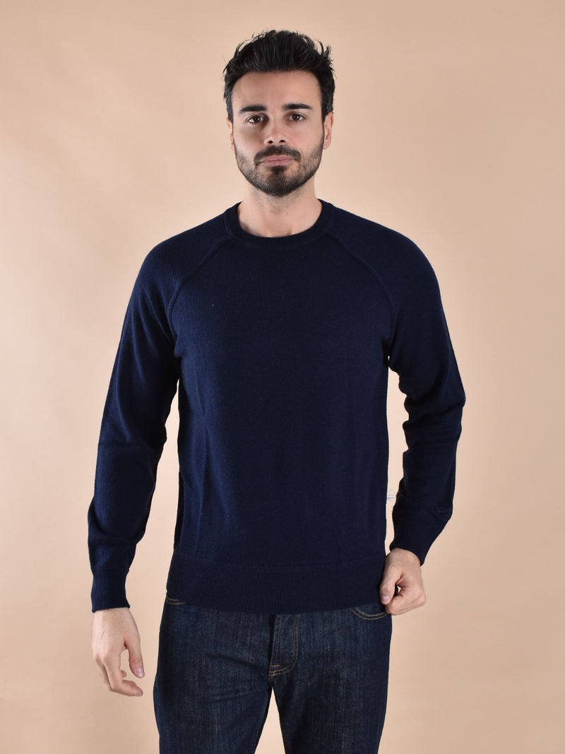 Maglia Mc2 Saint Barth bricklane merino cashmere blu 