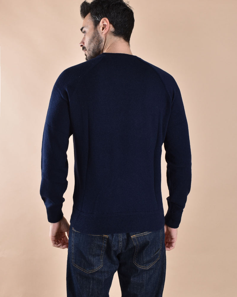 Maglia Mc2 Saint Barth bricklane merino cashmere blu 