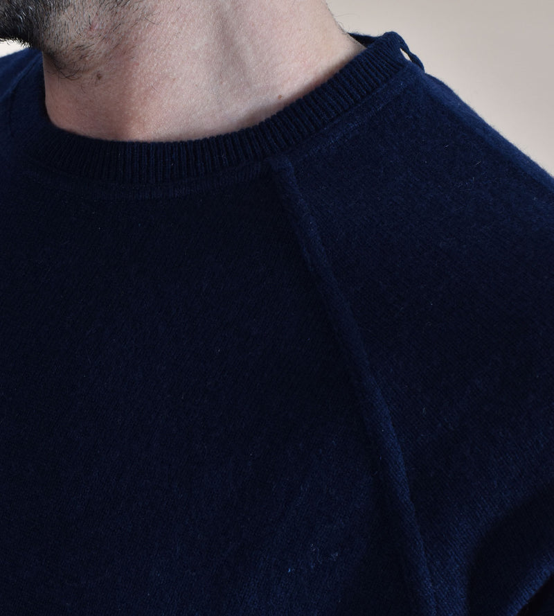 Maglia Mc2 Saint Barth bricklane merino cashmere blu 