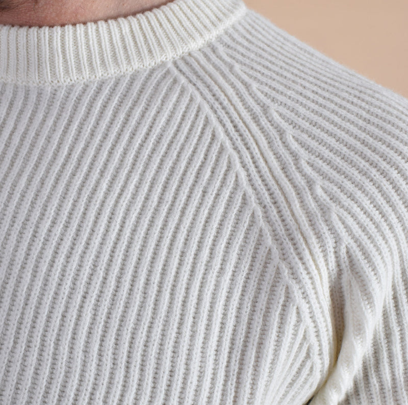 Maglia Mc2 Saint Barth crewneck ribbed bianca 