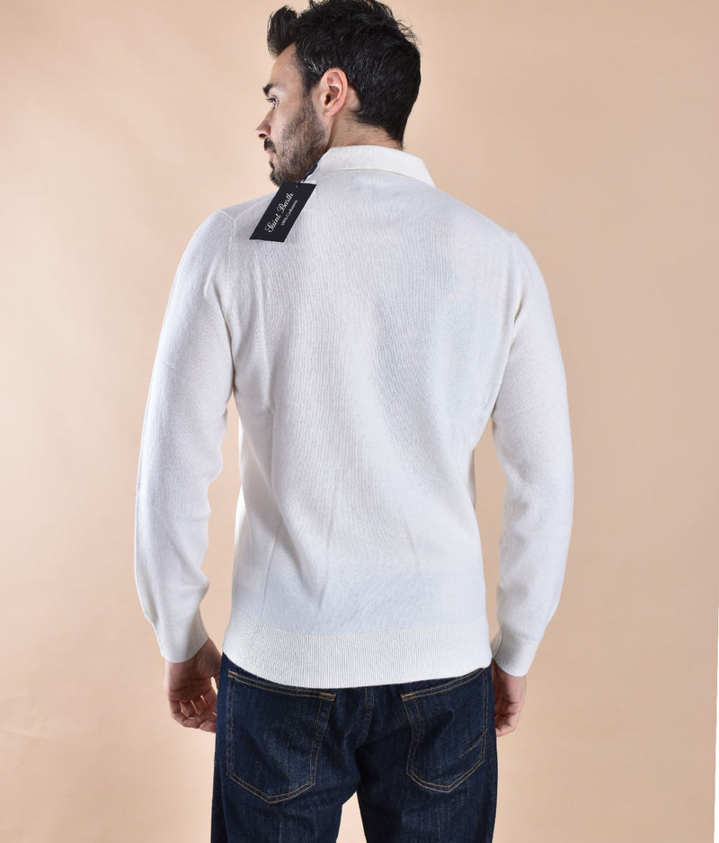 Polo Mc2 Saint Barth cashmere covent bianca 