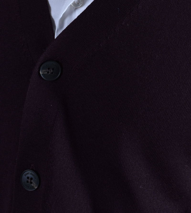 Cardigan Mc2 Saint Barth harrison merino bordeaux 