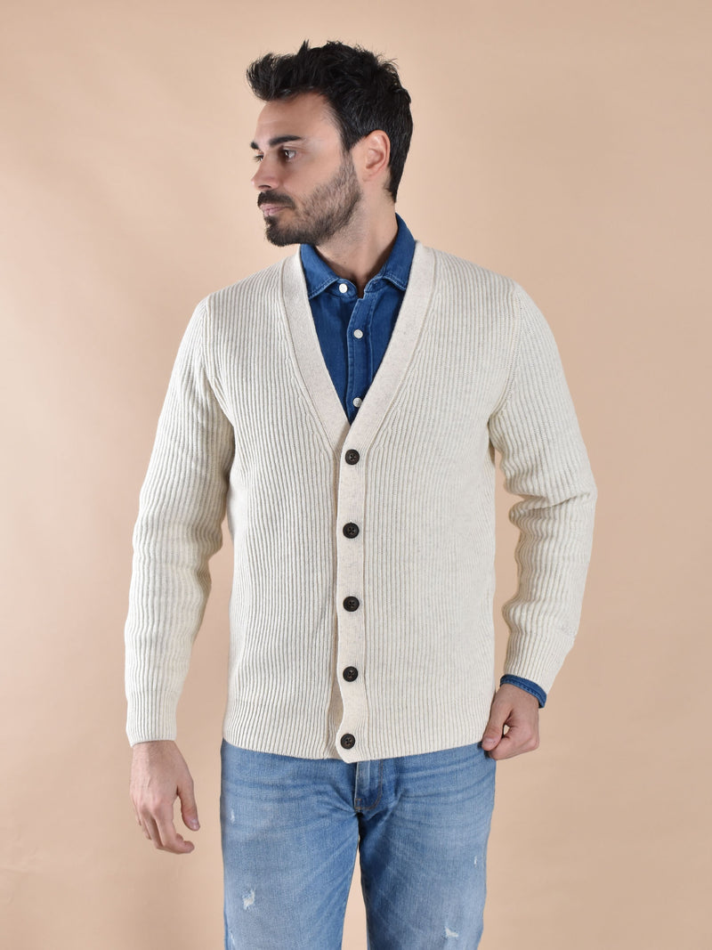 Cardigan Mc2 Saint Barth herrison rib wool 