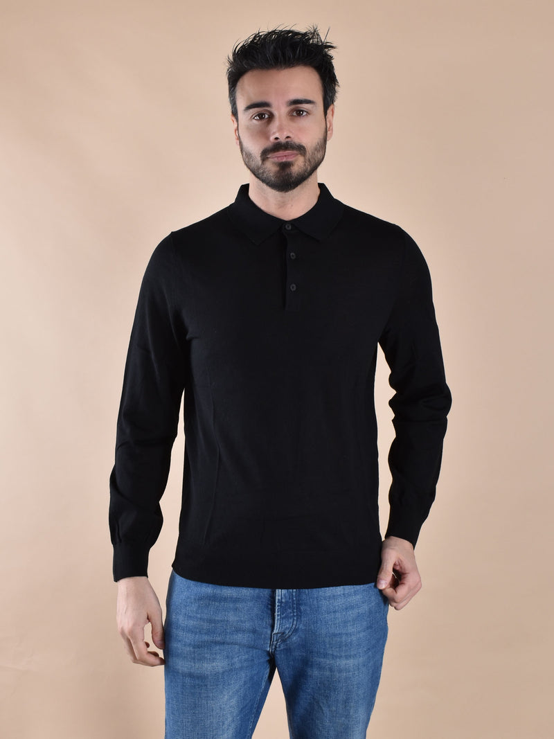 Polo Mc2 Saint Barth alfie merino nera<BR/> 