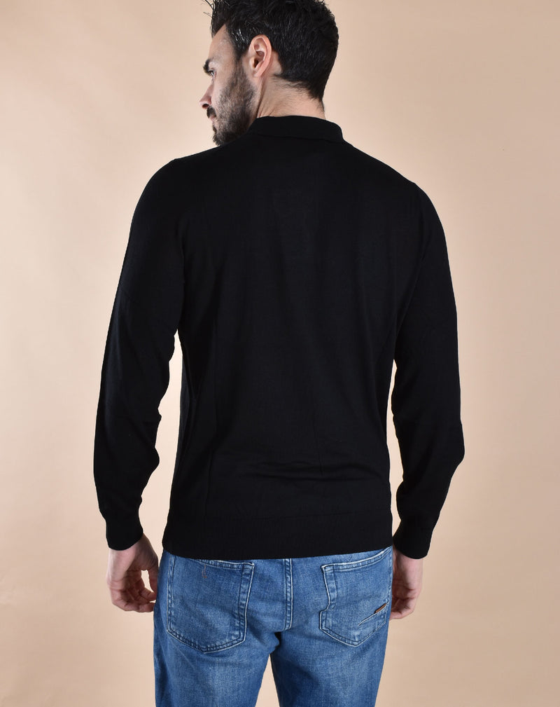 Polo Mc2 Saint Barth alfie merino nera<BR/> 
