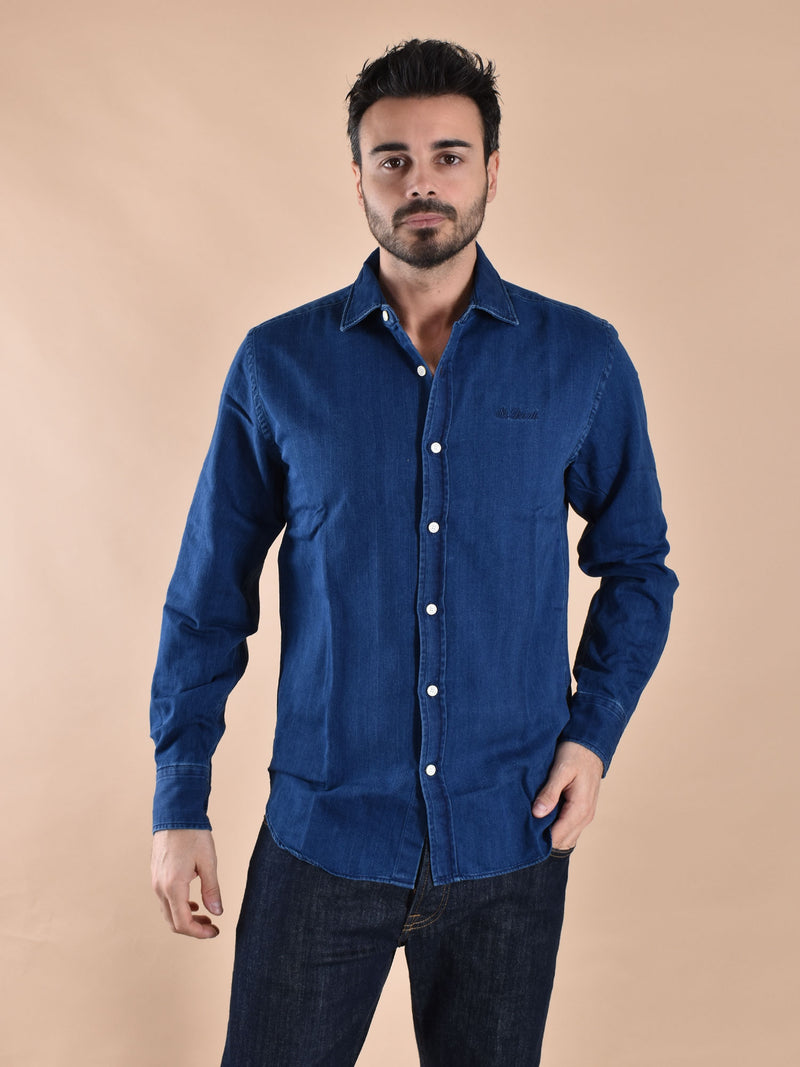Camicia Mc2 Saint Barth denim herringbone 