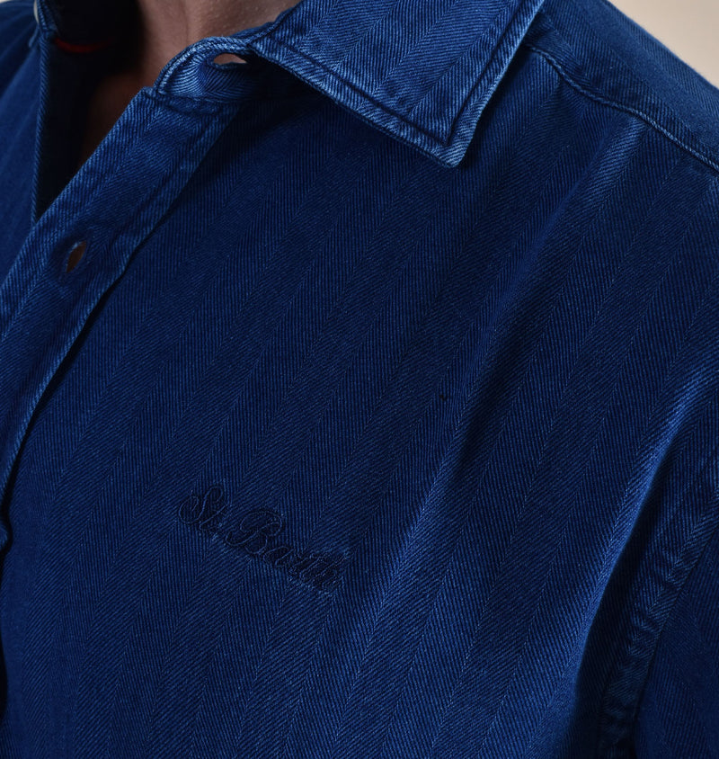 Camicia Mc2 Saint Barth denim herringbone 