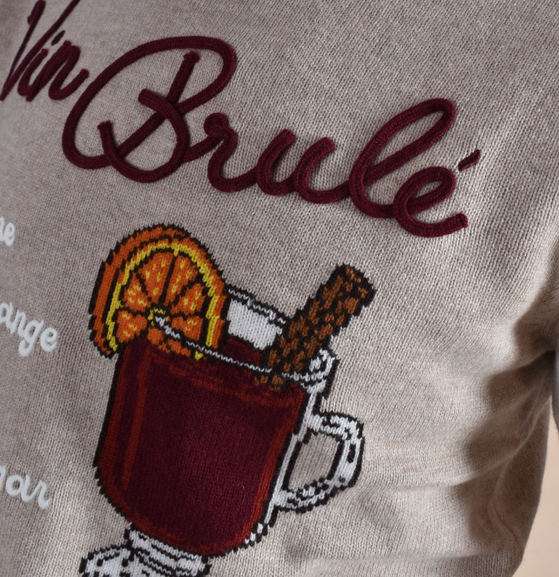 Maglia Mc2 Saint Barth drink vin brule beige 