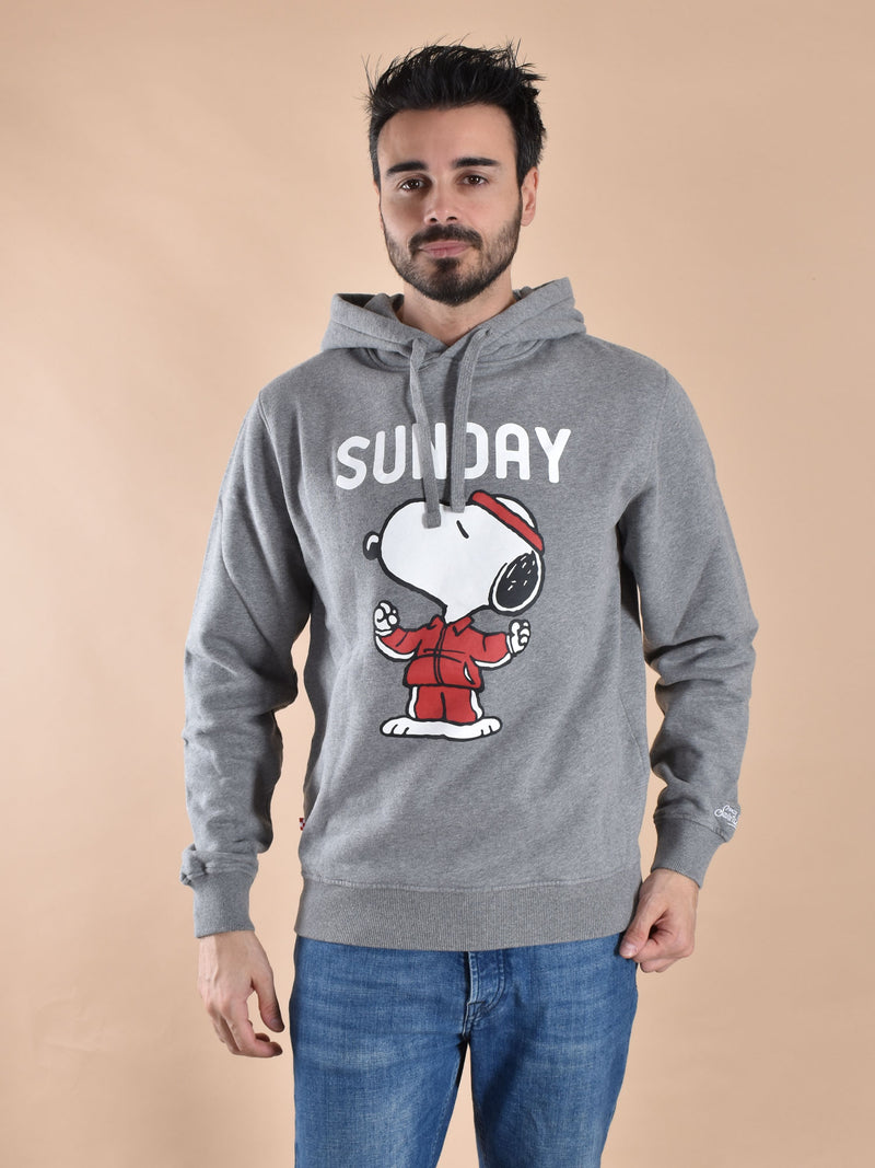 Felpa Mc2 Saint Barth snoopy sunday grigio 