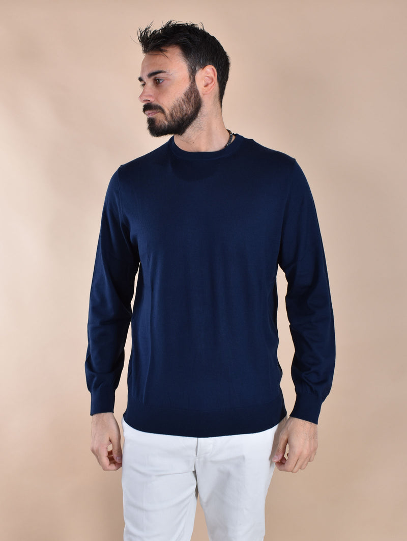 Maglia Mc2 Saint Barth blu Regent cashmere 
