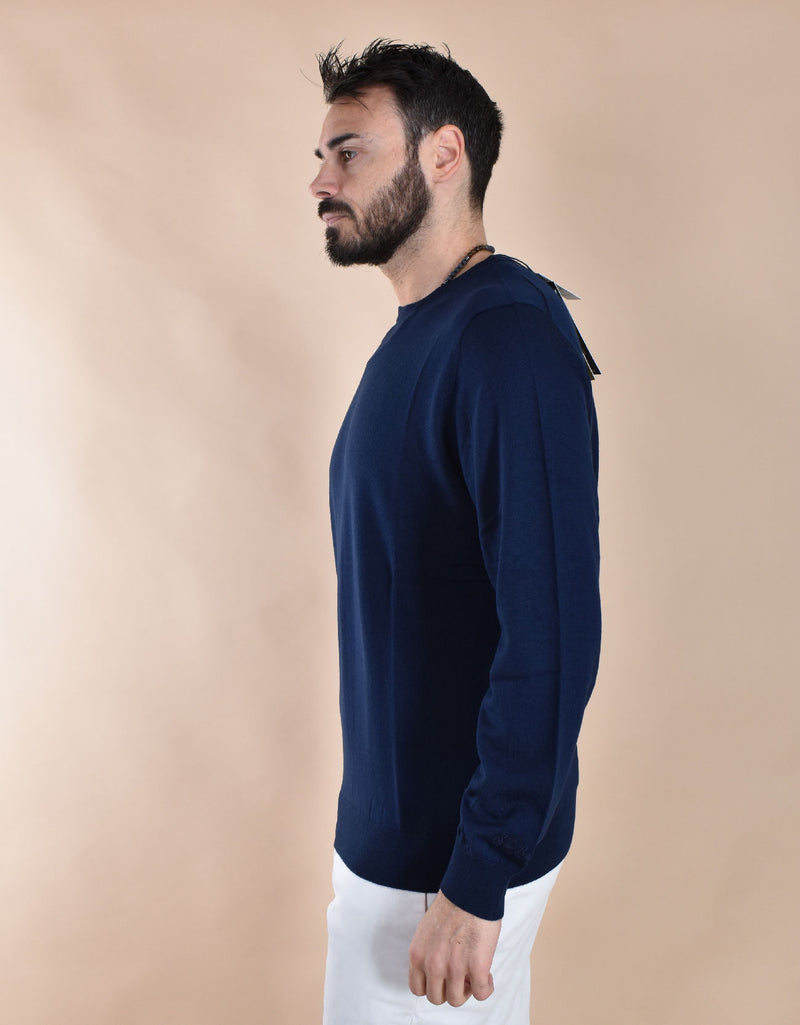 Maglia Mc2 Saint Barth blu Regent cashmere 