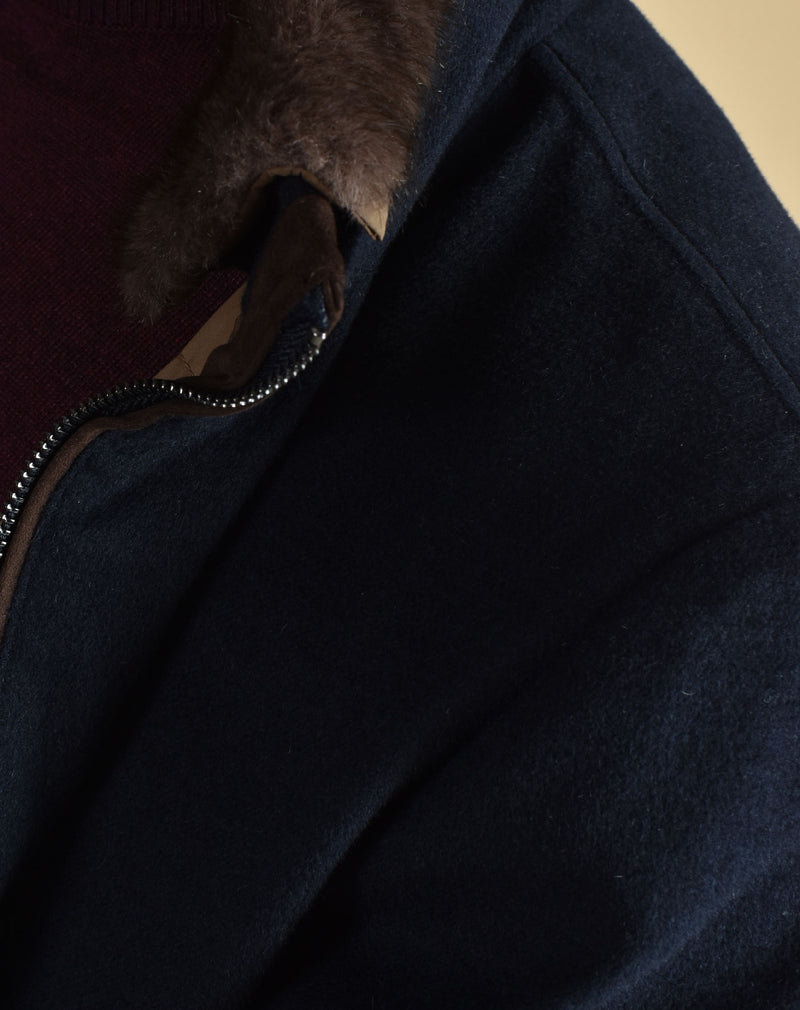 Giubbotto Onthebund bomber trapuntato blu 