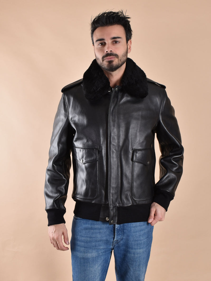 Giubbotto bomber Schott made u.s.a. pelle 