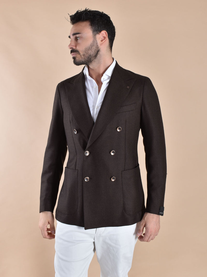 Giacca Tagliatore doppiopetto marrone lana vergine super 100 