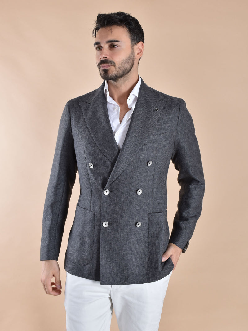 Giacca Tagliatore doppiopetto grigio lana vergine super 100 