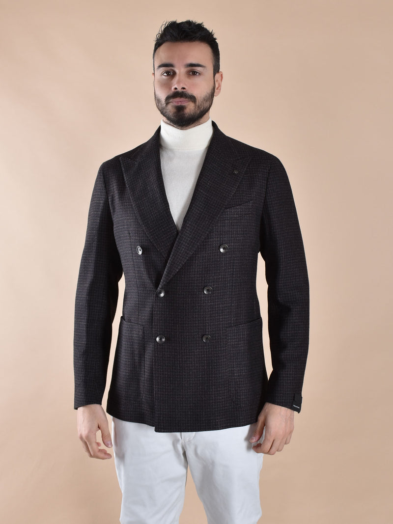 Giacca Tagliatore pied de poule marrone 