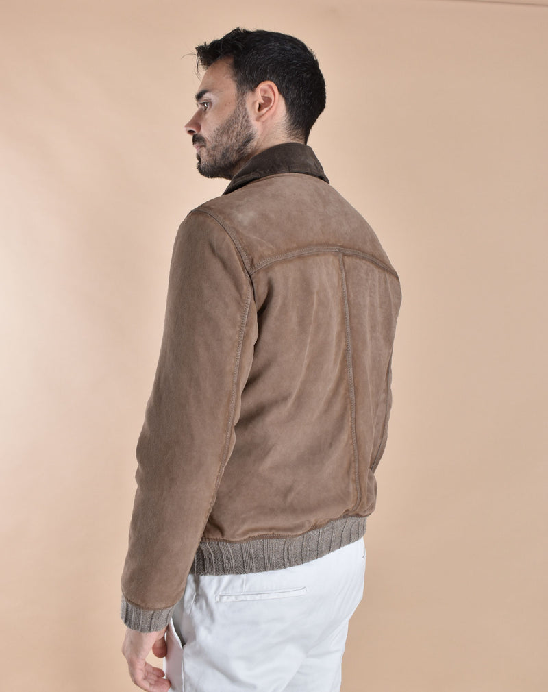 Giubbotto Jack Leathers Ottaviano beige 
