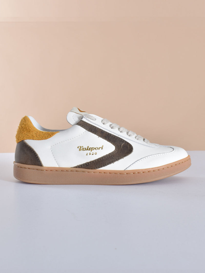 Sneakers Valsport Olimpia suede bianco marrone 