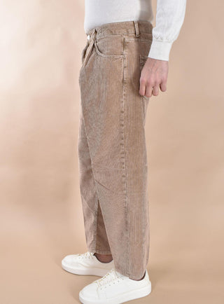 Pantalone Be Able velluto 5 tasche Fred beige VLF FRED03 BE ABLE