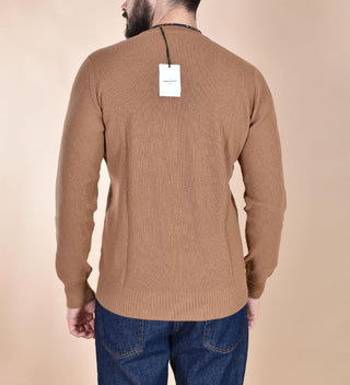 Maglia Gran Sasso girocollo catene cammello extrafine merinos 57147 14248149 GRAN SASSO