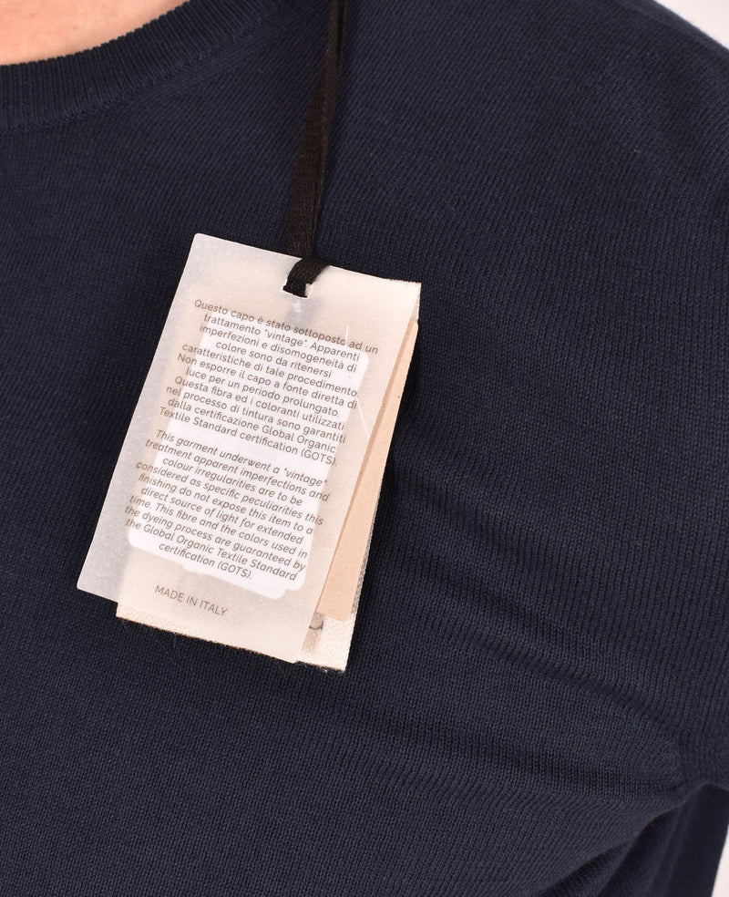 Maglia Gran Sasso mezza manica organic cotton blu navy 