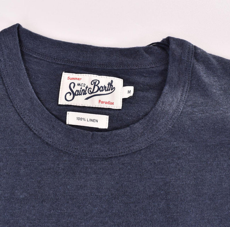 T-shirt Mc2 Saint Barth lino Ecstasea blu 