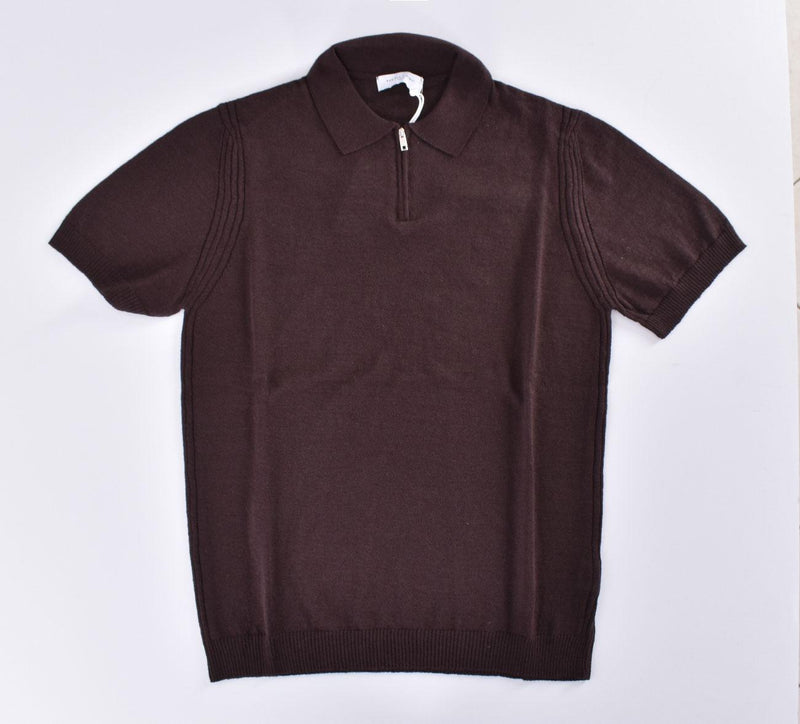 Polo Daniele Fiesoli zip marrone 