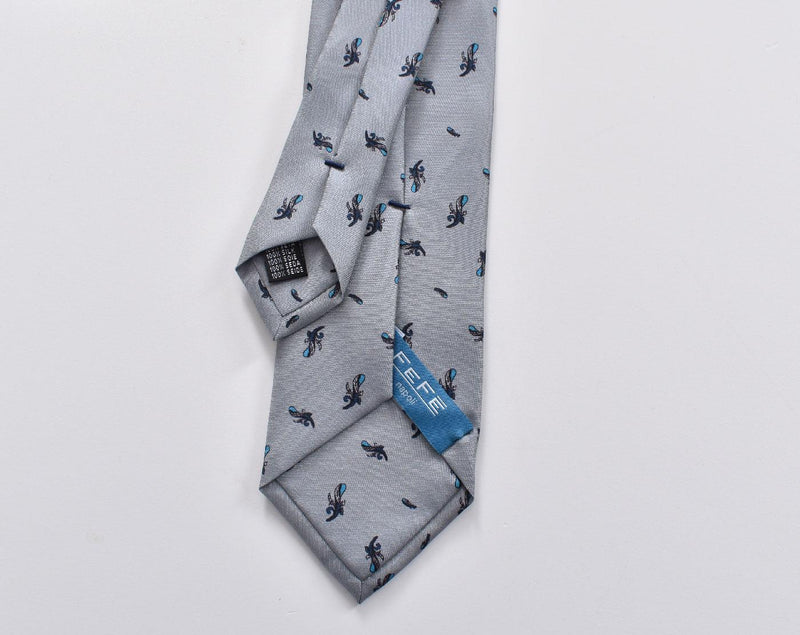 Cravatta Fefe  seta asso bastoni grigio chiaro Scaramantia VARIE3 FEFE