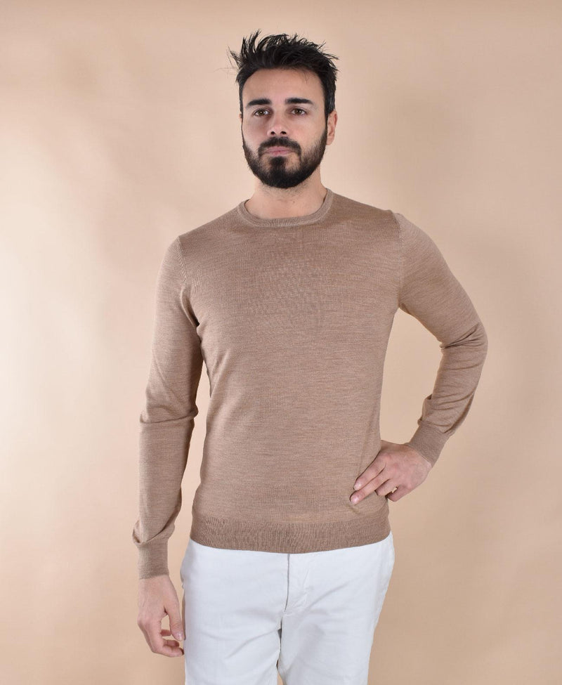 Maglia Gran Sasso girocollo Travel wool beige 43167 17190116 GRAN SASSO