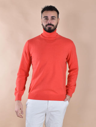 Maglia Della Ciana dolcevita cashmere lana corallo 1802005 Della Ciana