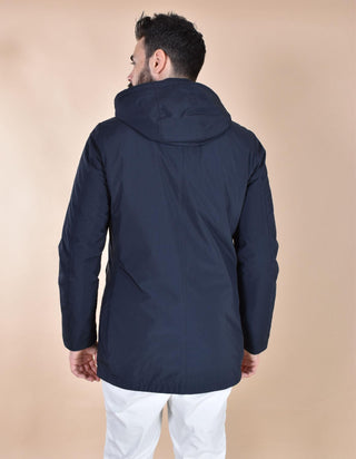 Spolverino People of Shibuya cappotto Takuya blu cappuccio PM773790 People of Shibuya