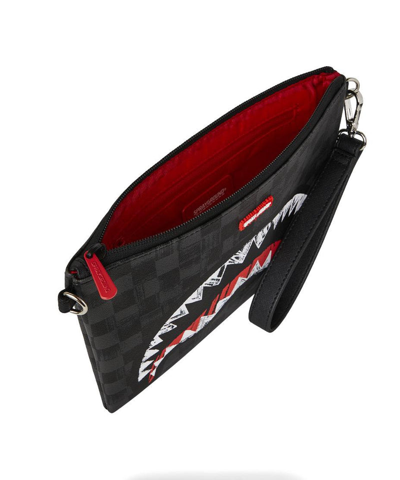 Pochette Sprayground scribble shark 