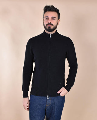 Maglia Gran Sasso lupetto zip Rain Wool nero 24117 24601099 GRAN SASSO