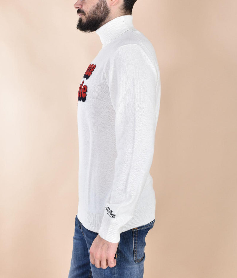 Maglia dolcevita Mc2 Saint Barth Vacanze di Natale logo bianca DL0222610 MC2 SAINT BARTH