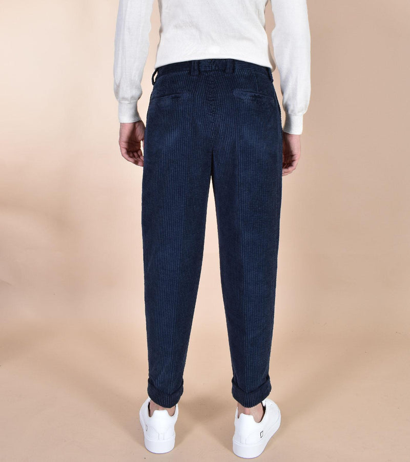 Pantalone Berwich velluto coste larghe blu navy chiaia-gd DV0001665 BERWICH